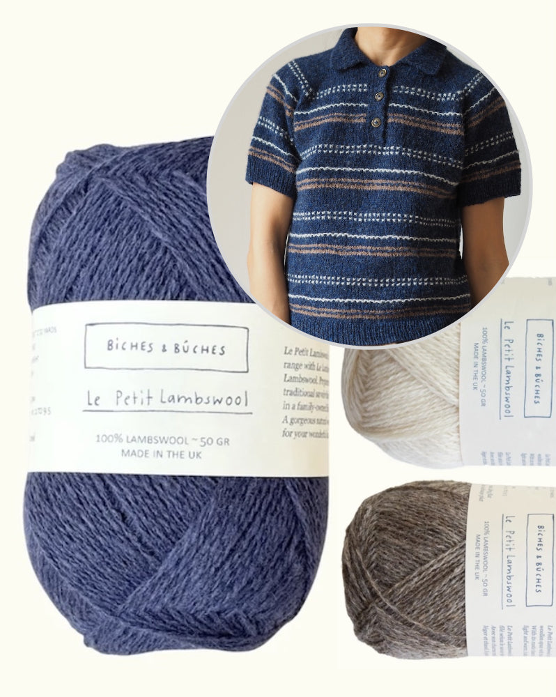 Morse Polo | fine strukturerede striber i Le Petit Lambswool fra Biches & Bûches