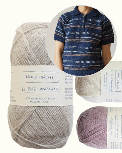 Morse Polo | fine strukturerede striber i Le Petit Lambswool fra Biches & Bûches