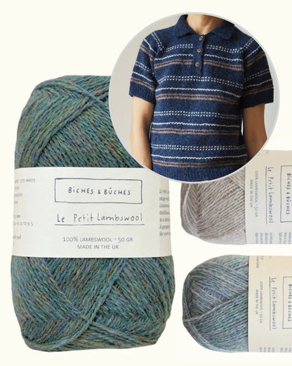 Morse Polo | fine strukturerede striber i Le Petit Lambswool fra Biches & Bûches