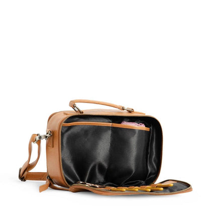 muud, Lilly Crossbody, braun, geöffnet seitlich leer