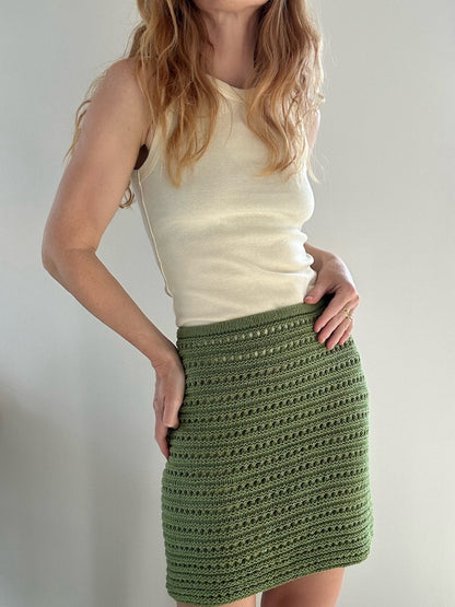 Jupe n° 2 | motif structuré aéré en Pure Silk et mérinos de Knitting for Olive
