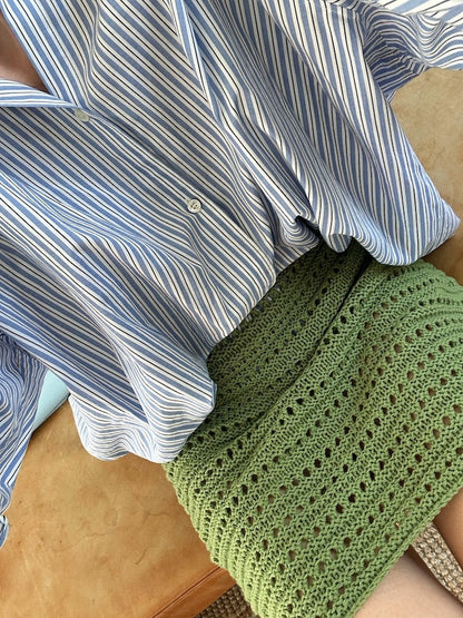 Jupe n° 2 | motif structuré aéré en Pure Silk et mérinos de Knitting for Olive