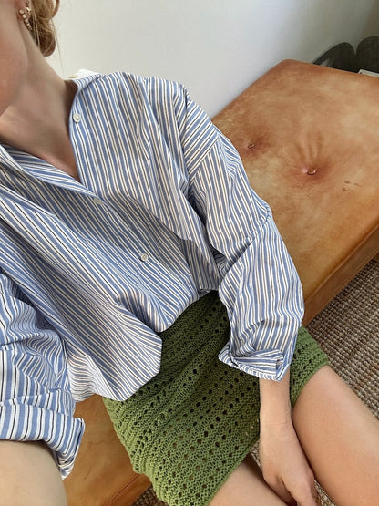Jupe n° 2 | motif structuré aéré en Pure Silk et mérinos de Knitting for Olive