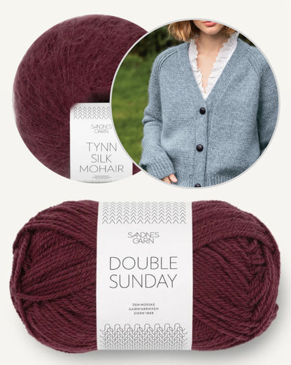 Gilet Noomi Double Sunday | Cardigan classique en Double Sunday et Tynn Silk Mohair de Sandnes Garn