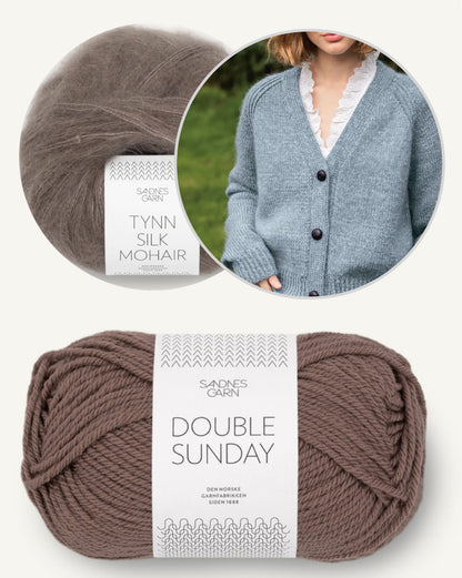 Gilet Noomi Double Sunday | Cardigan classique en Double Sunday et Tynn Silk Mohair de Sandnes Garn