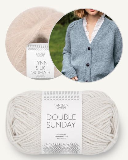 Gilet Noomi Double Sunday | Cardigan classique en Double Sunday et Tynn Silk Mohair de Sandnes Garn