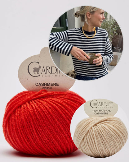 Chemisier Olga | rayures luxueuses en cachemire classique de Cardiff