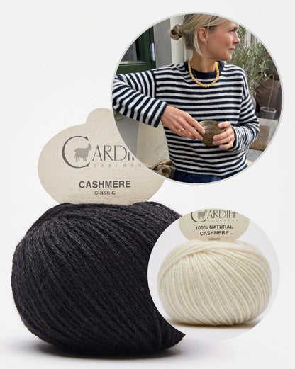 Chemisier Olga | rayures luxueuses en cachemire classique de Cardiff