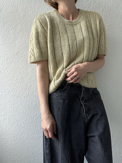 Braidy Loop Tee | bezaubernde Schulter mit Zopfmuster aus Cotton Merino und Soft Silk Mohair von Knitting for Olive