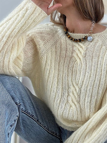 Twist Light Loop Sweater | zarte Zöpfe aus Soft Silk Mohair von Knitting for Olive