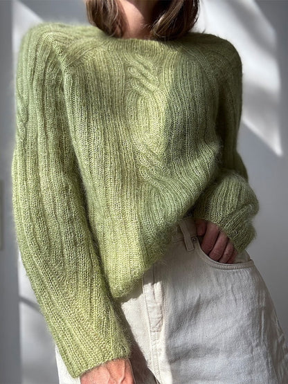 Twist Light Loop Sweater | zarte Zöpfe aus Soft Silk Mohair von Knitting for Olive