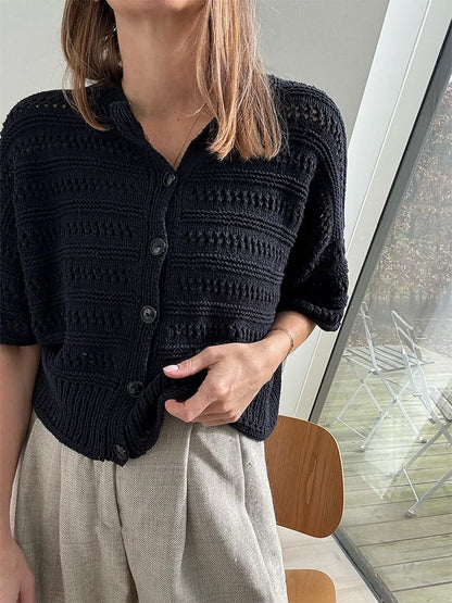 Lacey Loop Cardigan | delicate pattern made from Pure Silk by Knitting for Olive