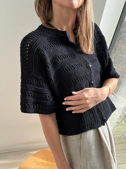 Lacey Loop Cardigan | delicate pattern made from Pure Silk by Knitting for Olive