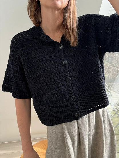 Lacey Loop Cardigan | delicate pattern made from Pure Silk by Knitting for Olive