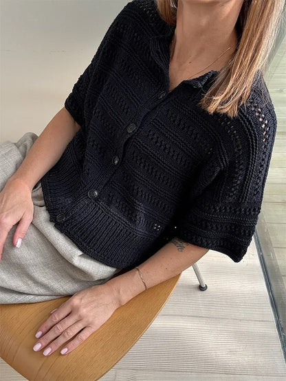 Lacey Loop Cardigan | delicate pattern made from Pure Silk by Knitting for Olive