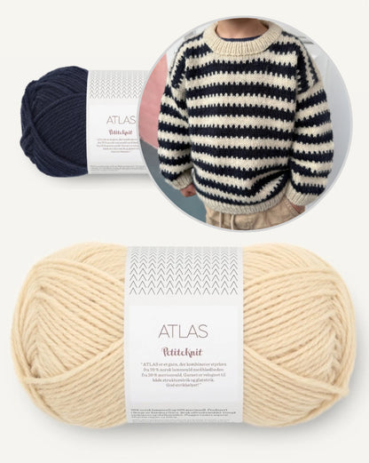 Otto Sweater Kids | contrasting stripes with Atlas by Sandnes Garn