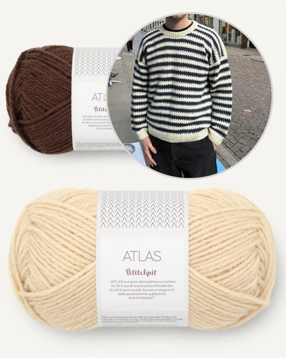 Otto Sweater Man | kontrastreiche Streifen aus Atlas von Sandnes Garn