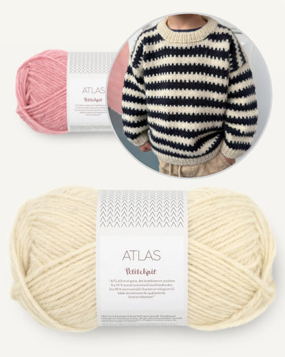 Otto Sweater Kids | contrasting stripes with Atlas by Sandnes Garn