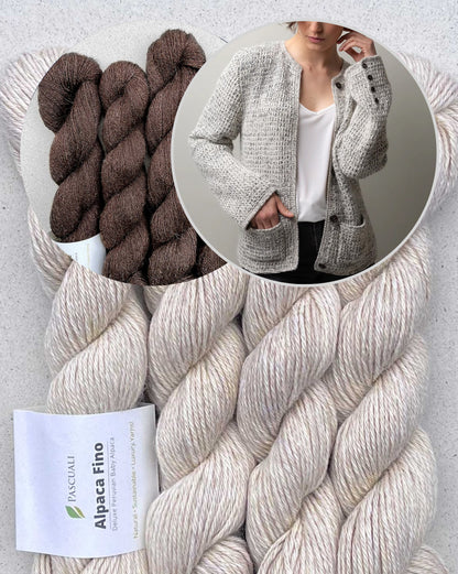 Paris Loop Cardigan | élégant gilet en Alpaca Fino et Alpaca Lace de Pascuali