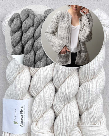Paris Loop Cardigan | élégant gilet en Alpaca Fino et Alpaca Lace de Pascuali