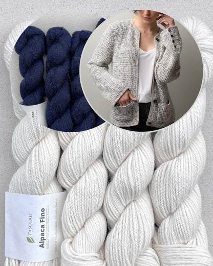 Paris Loop Cardigan | élégant gilet en Alpaca Fino et Alpaca Lace de Pascuali