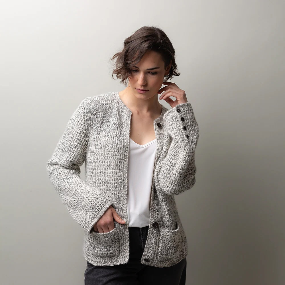 Paris Loop Cardigan | élégant gilet en Alpaca Fino et Alpaca Lace de Pascuali