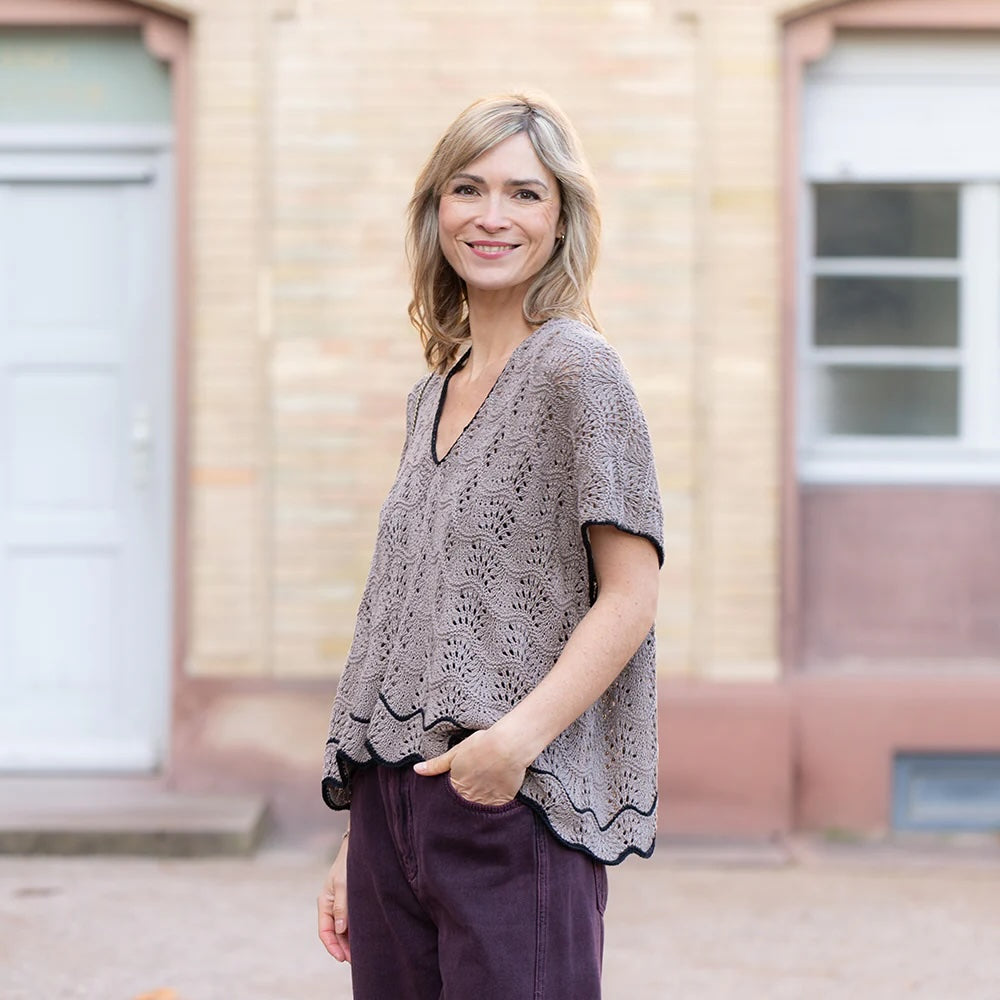 Chemise Oyster | motif fines vagues en Arctic Pearl de Pascuali