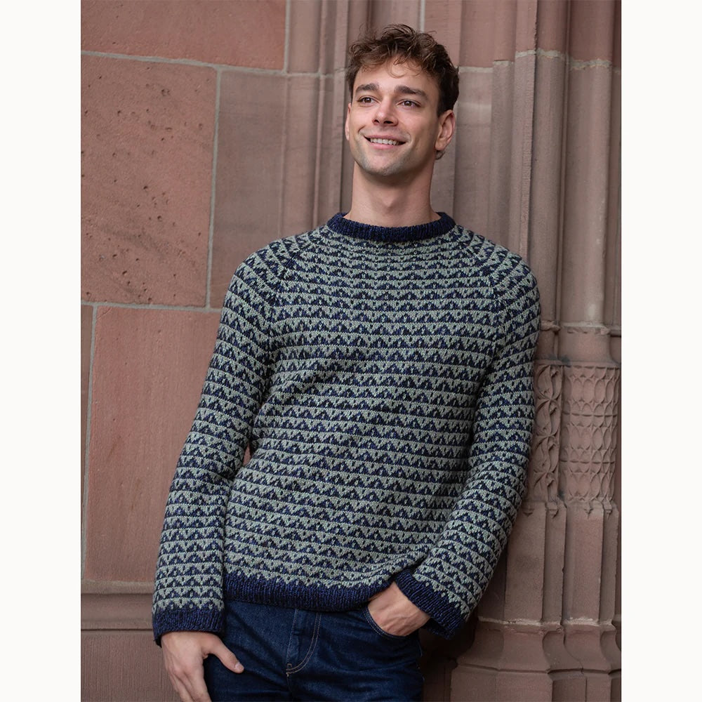 Trigon Sweater | Motif jacquard avec Suave et Arctic Pearl de Pascuali