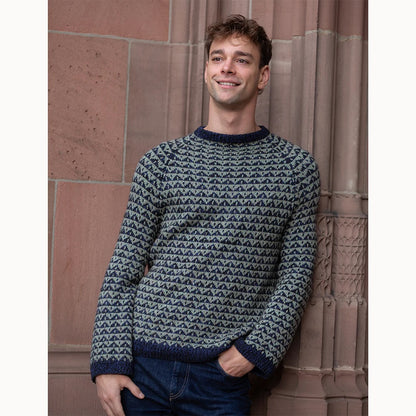Trigon Sweater | Motif jacquard avec Suave et Arctic Pearl de Pascuali