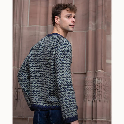 Trigon Sweater | Motif jacquard avec Suave et Arctic Pearl de Pascuali
