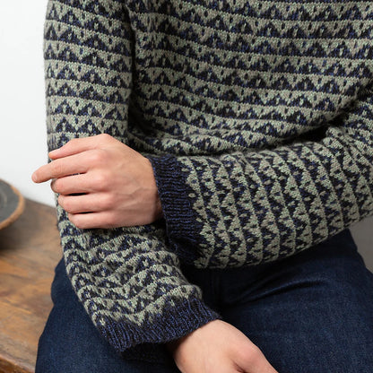 Trigon Sweater | Motif jacquard avec Suave et Arctic Pearl de Pascuali