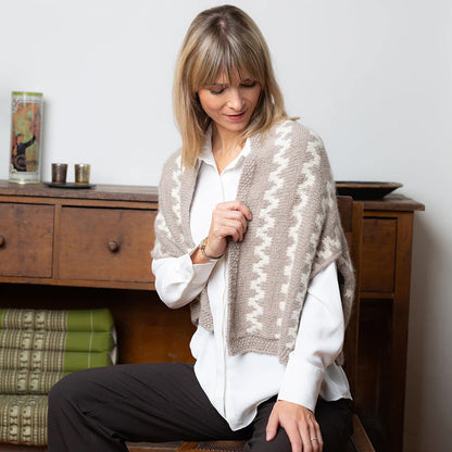 Cape Zigzag | Motif norvégien en baby alpaga Los Andes