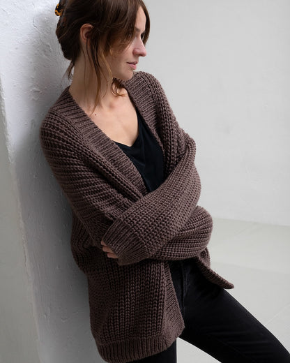 Clara Cardigan | casual half-rib jacket from Re:Treat Chunky Roving by West Yorkshire Spinners