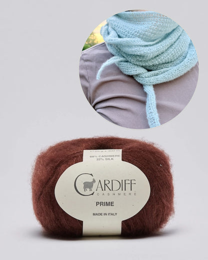 Pērļu čukstu šalle | ārkārtīgi maiga, izgatavota no Cardiff Cashmere Prime