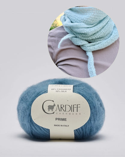 Pērļu čukstu šalle | ārkārtīgi maiga, izgatavota no Cardiff Cashmere Prime