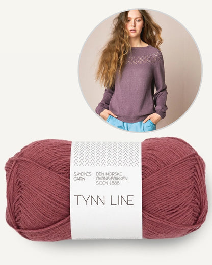Sweter Peon | delikatny wzór ażurowy z Tynn Line od Sandnes Garn
