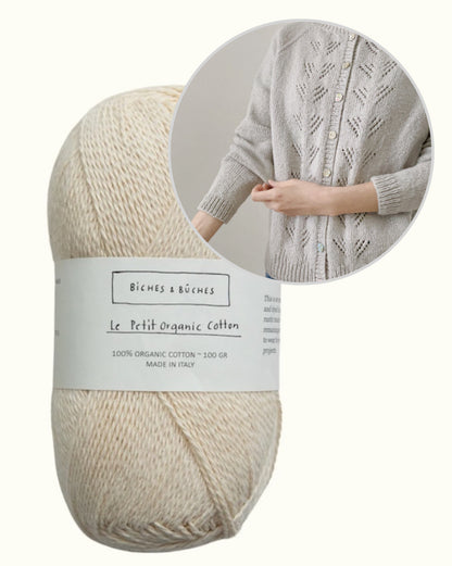 Peony Cardigan | delicate pattern from Le Petit Organic Cotton by Biches & Bûches