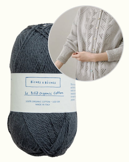 Peony Cardigan | delicate pattern from Le Petit Organic Cotton by Biches & Bûches