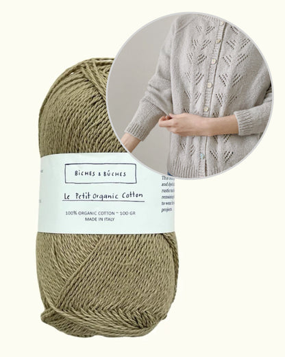 Peony Cardigan | delicate pattern from Le Petit Organic Cotton by Biches & Bûches
