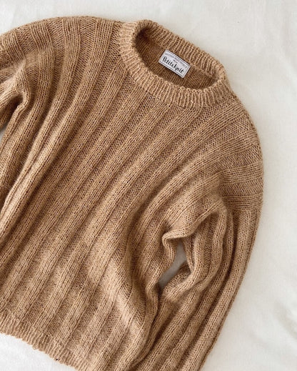 Pull à rayures verticales | long et doux, tricoté avec les fils Sunday et Tynn Silk Mohair de Sandnes Garn