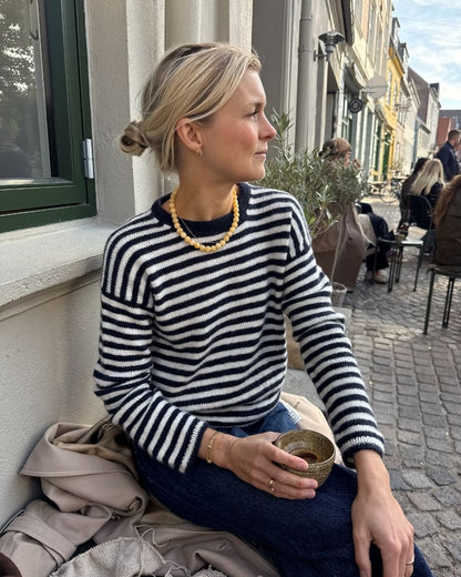 Chemisier Olga | rayures luxueuses en cachemire classique de Cardiff