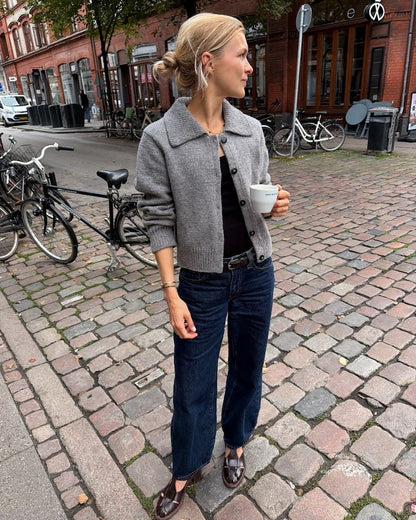 Petra Jacket | eleganta silta jaka no Heavy Merino dzijas, zīmols Knitting for Olive