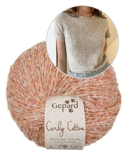 Plain Yoke Tee 19 | Sommer Bouclé Shirt aus Curly Cotton von Gepard Garn