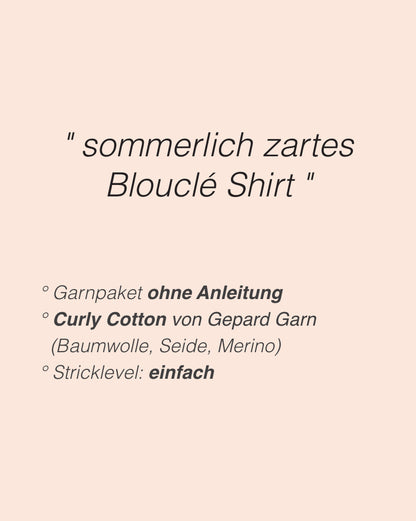 Plain Yoke Tee 19 | Sommer Bouclé Shirt aus Curly Cotton von Gepard Garn