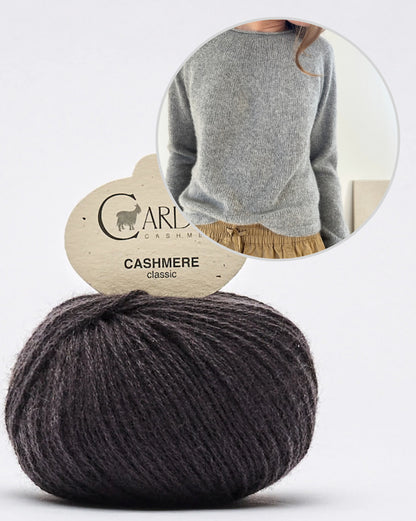 Plain Yoke Sweater Cashmere | simple and soft made from Classic Cashmere by Cardiff