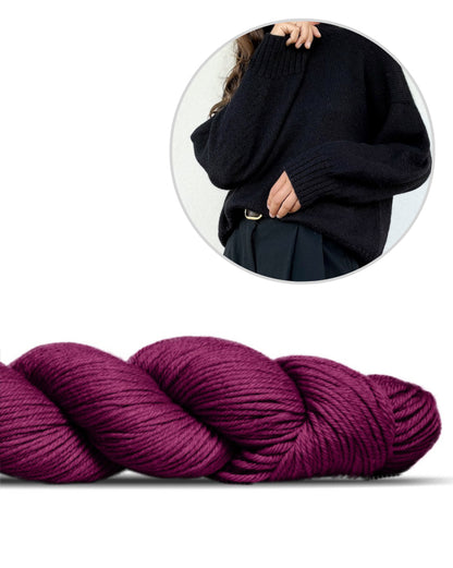 Refined Shoulder Sweater | décontracté et élégant en Lovely Merino Treat de Rosy Green Wool