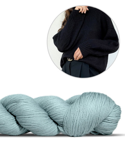 Refined Shoulder Sweater | décontracté et élégant en Lovely Merino Treat de Rosy Green Wool