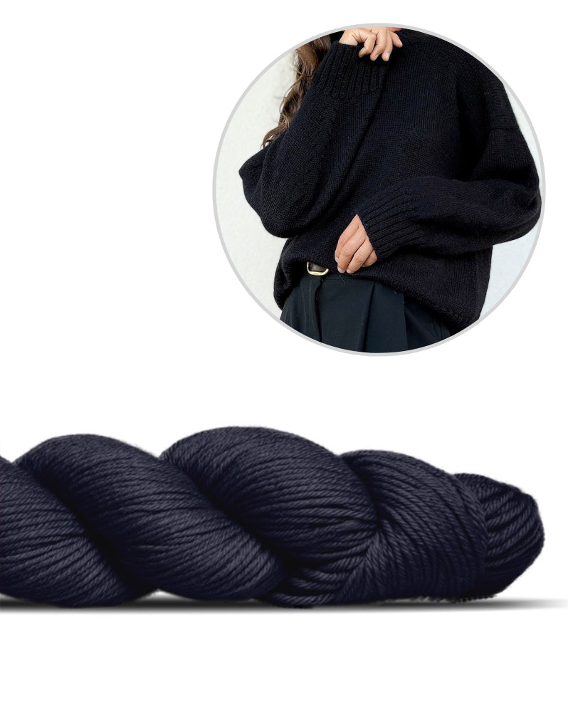Refined Shoulder Sweater | décontracté et élégant en Lovely Merino Treat de Rosy Green Wool