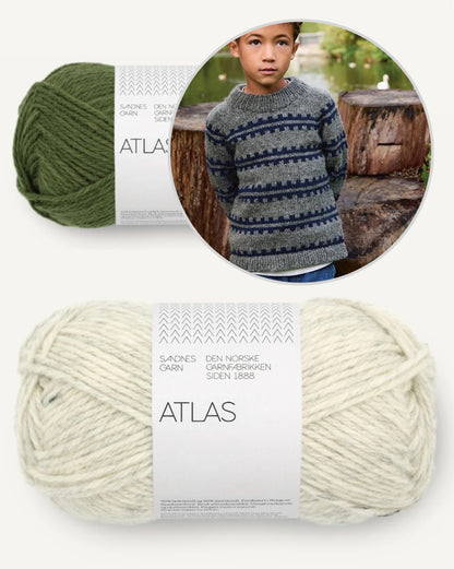 Ridge Sweater Junior | avec rayures scandinaves en point de toile d'après un modèle Sandnes Garn