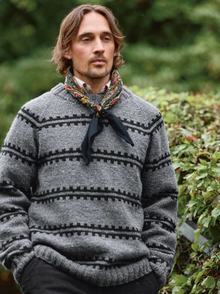 Ridge Sweater Man | Belles rayures d'Atlas de Sandnes Garn